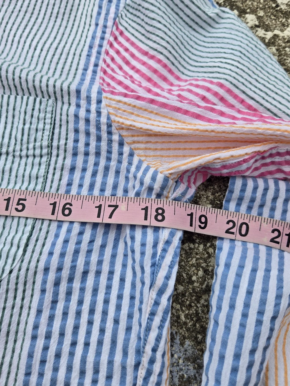 J Crew Seersucker Shirt Mens Small Multicolor Stripe Organic Cotton Slim Preppy